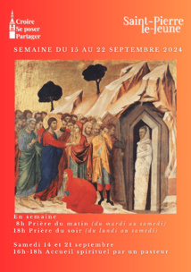 Semaine paroissiale - Du dimanche 15 au 22 septembre 2024