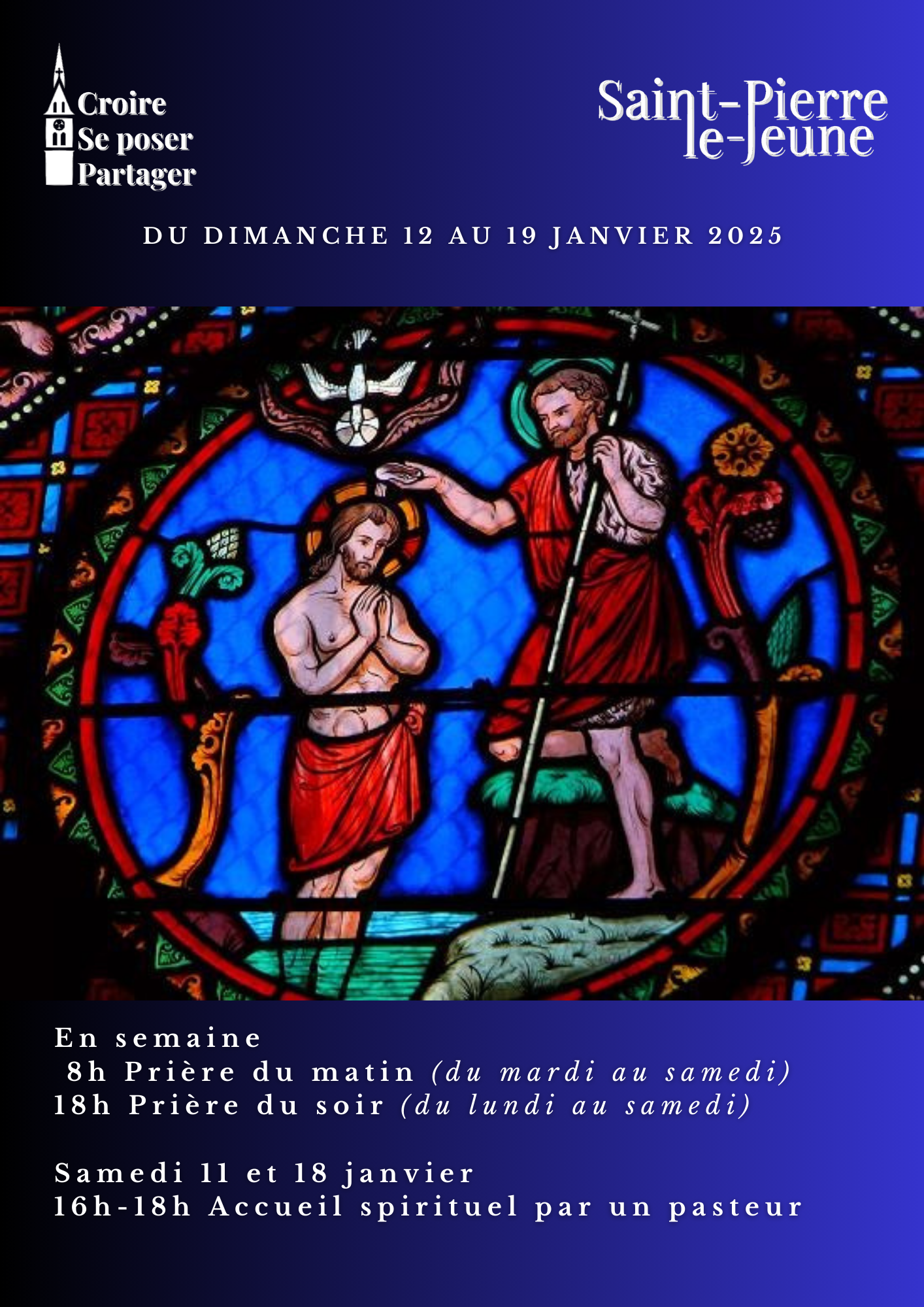 Semaine paroissiale - Du dimanche 12 au 19 janvier 2025